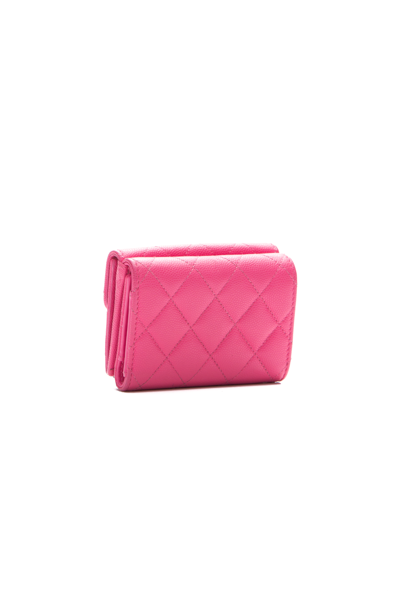 Chanel Pink Caviar Compact Wallet 