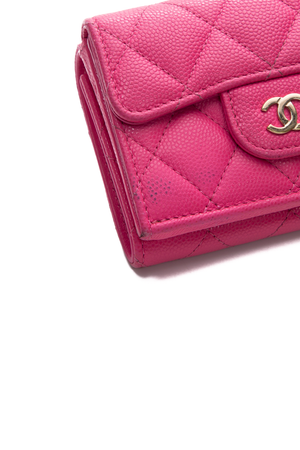 Chanel Pink Caviar Compact Wallet 