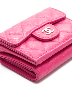 Chanel Pink Caviar Compact Wallet 