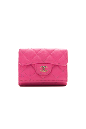 Chanel Pink Caviar Compact Wallet 