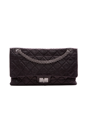 Chanel Black Shiny Reissue Dbl Flap