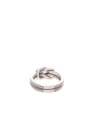 David Yurman Silver Sculpted Knot Mens Ring - Size 11.5