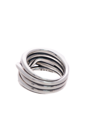  David Yurman Silver Wide Continuance Ring - Size 8