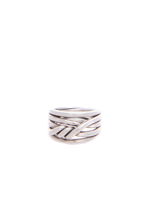  David Yurman Silver Wide Continuance Ring - Size 8