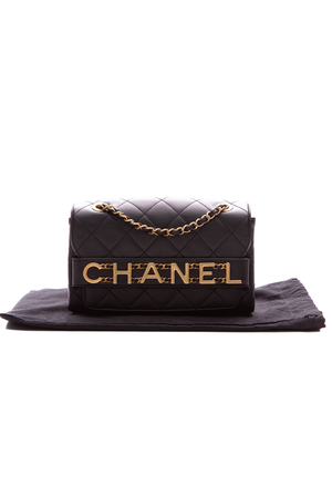 Chanel Black Logo Flap Bag