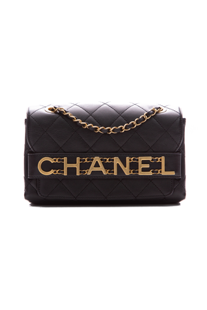 Chanel Black Logo Flap Bag