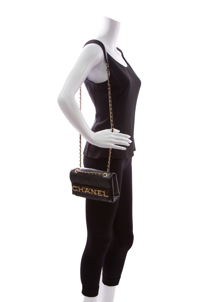 Chanel front logo flap bag hotsell