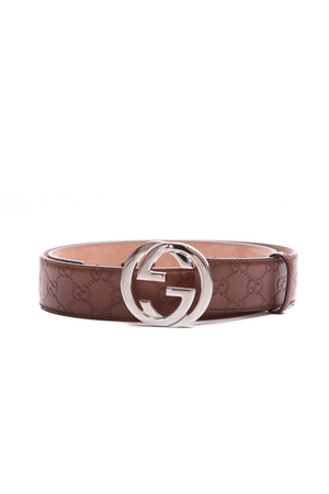 Gucci Brown Guccissima Interlocking G Belt - Size 38