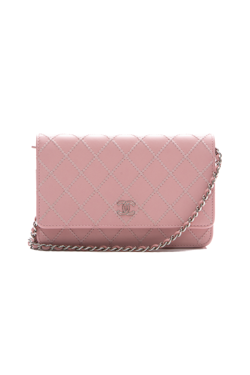 Chanel top diamond quilted stitch wallet