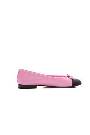 Chanel Cap Toe Bow Ballet Flats - Size 38.5