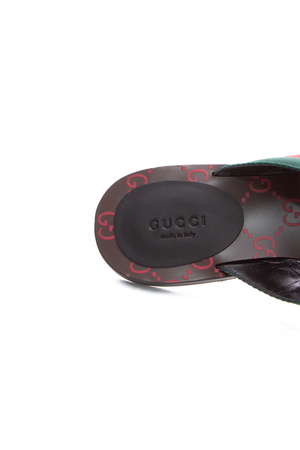 Gucci GG Web Thong Sandals - Size 38