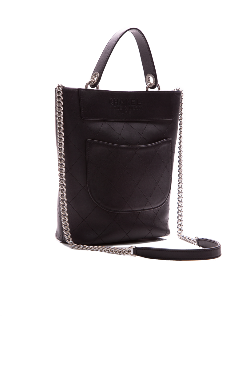 Chanel black bucket bag shop