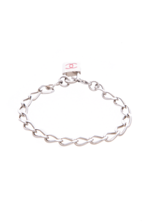 Chanel Slvr/Pnk CC Padlock Bracelet