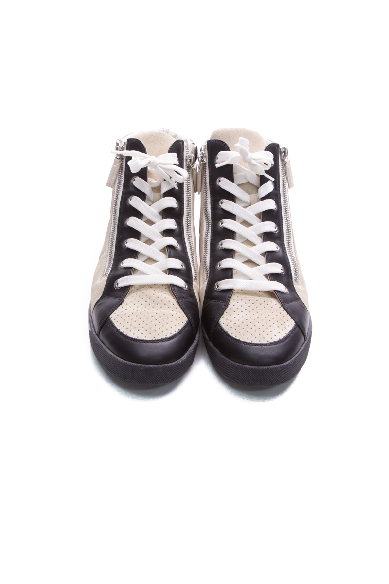 Chanel Logo High Top Sneakers - Size 10.5