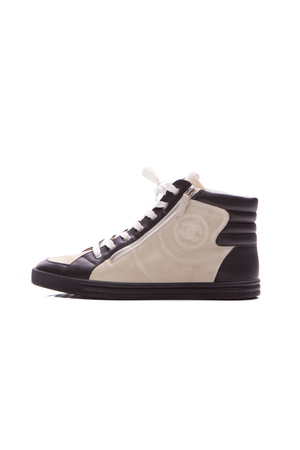 Chanel Logo High Top Sneakers - Size 10.5