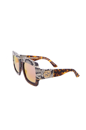 Gucci Snakeskin Oversized Sunglasses