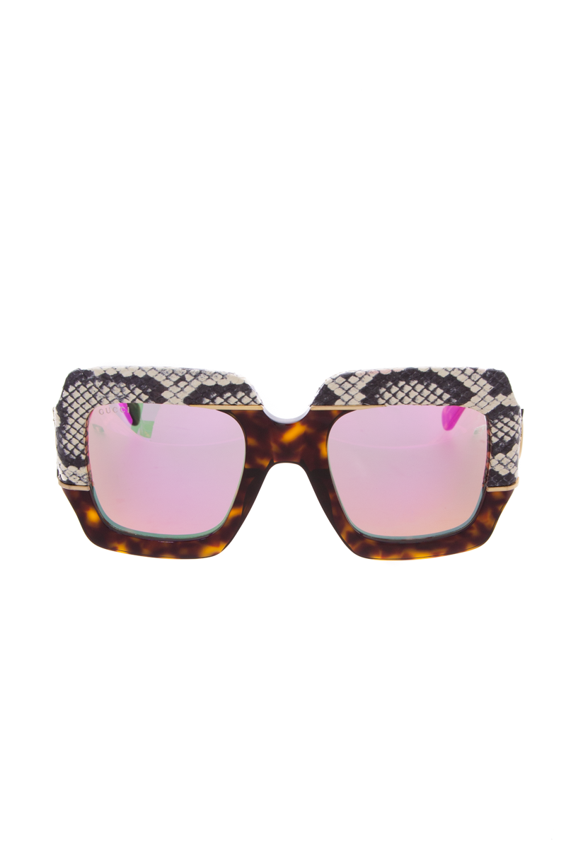 Gucci Snakeskin Oversized Sunglasses