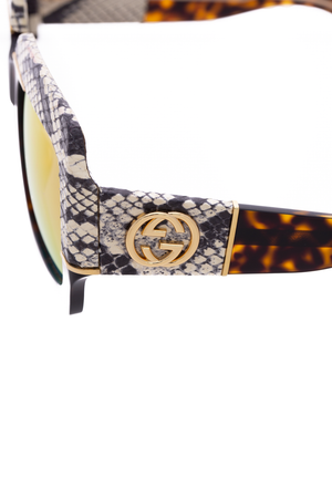 Gucci Snakeskin Oversized Sunglasses