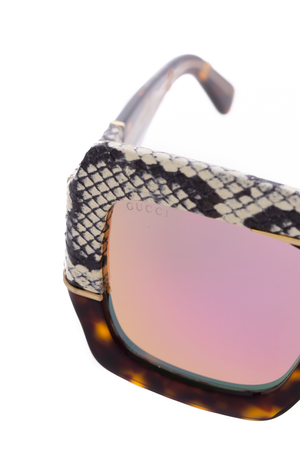 Gucci Snakeskin Oversized Sunglasses