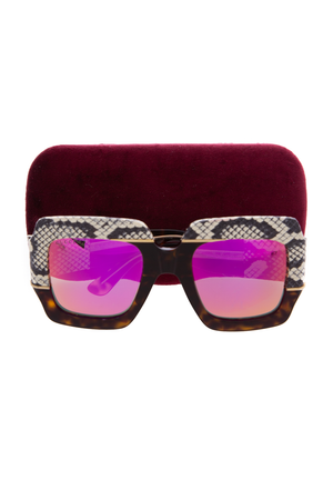 Gucci Snakeskin Oversized Sunglasses