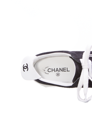 Chanel Interlocking CC Suede Sneakers