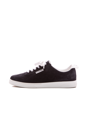 Chanel Interlocking CC Suede Sneakers