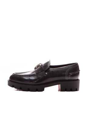 Louboutin Silver Moc Lug Loafers