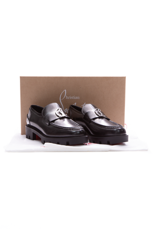 Louboutin Silver Moc Lug Loafers