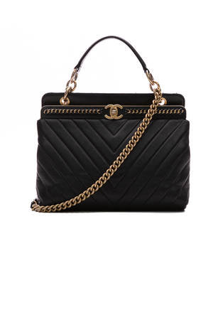 Chanel Chevron Chain Top Handle Bag