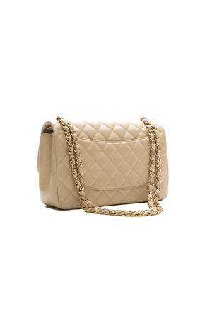 Chanel Beige Classic Double Flap Bag 