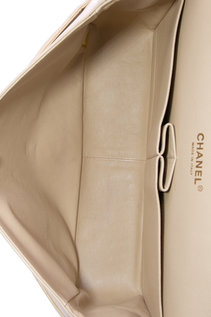 Chanel Beige Classic Double Flap Bag 