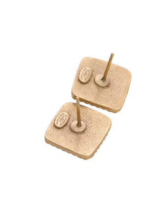 Chanel Vintage CC Square Stud Earrings