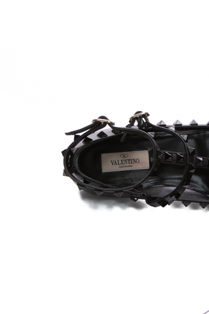 Valentino Black Rockstud Caged Flats