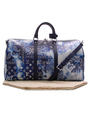 Louis Vuitton Blue Bandana Keepall Bandouliere 