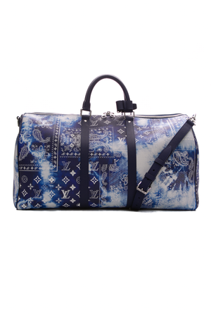 Louis Vuitton Blue Bandana Keepall Bandouliere 