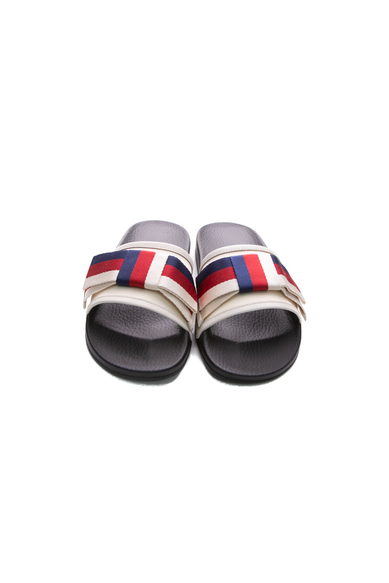 Gucci Pursuit Web Bow Satin Slides Size 39 Couture USA