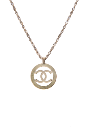 Chanel Faux Pearl CC Medallion Necklace