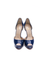 Louboutin Navy Patent Peep Toe Pumps - Size 39