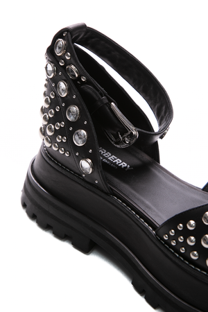 Burberry Black Barnsby Stud Sandals 