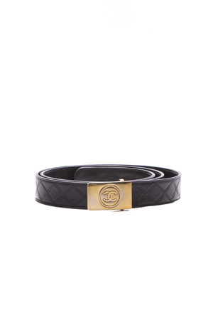 Chanel Black Coco Quilted Belt 