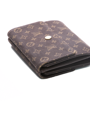 Louis Vuitton Brown Mini Lin Flap Wallet