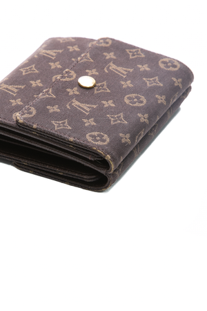 Louis Vuitton Brown Mini Lin Flap Wallet