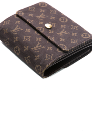 Louis Vuitton Brown Mini Lin Flap Wallet