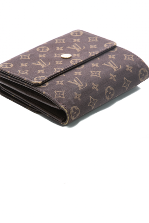 Louis Vuitton Brown Mini Lin Flap Wallet