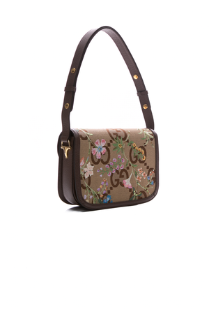 Gucci Floral 1955 Horsebit Shoulder Bag