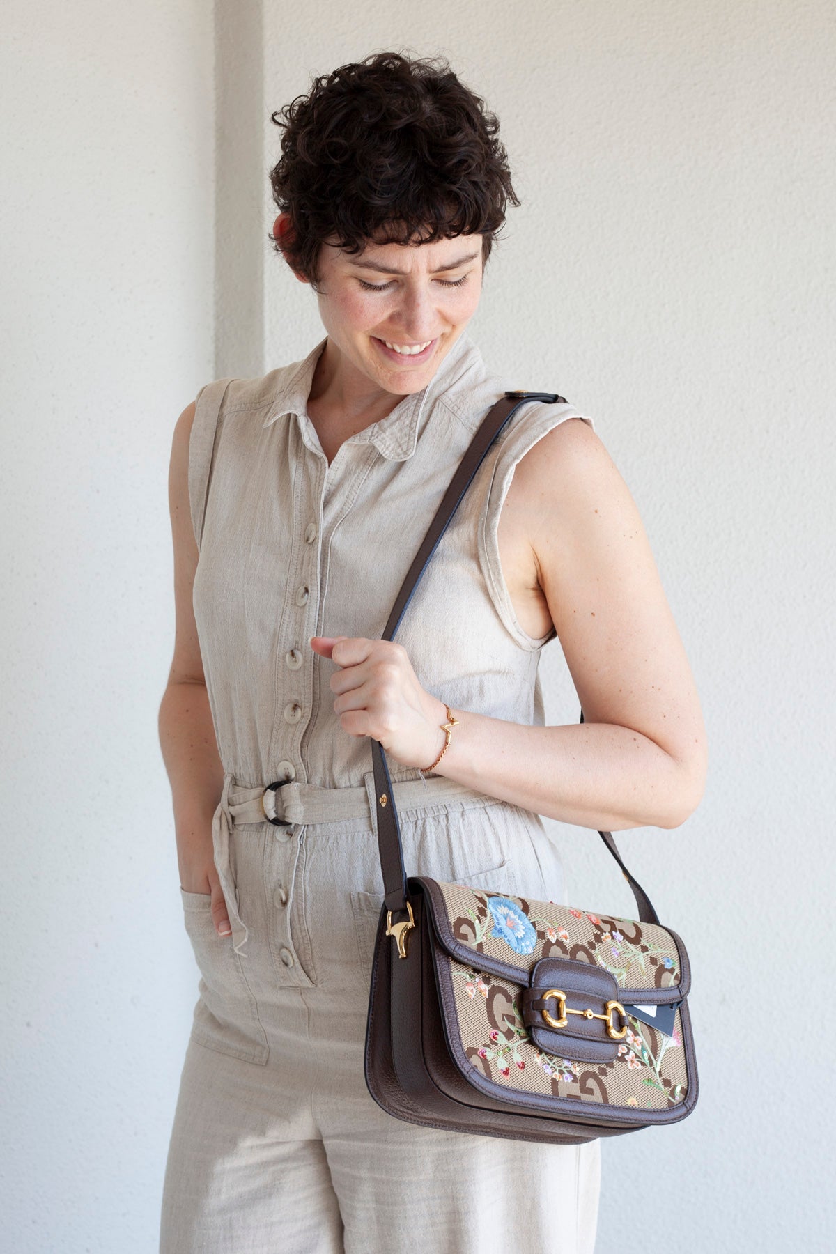 Floral 1955 Horsebit Shoulder Bag