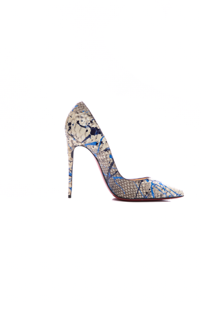 Louboutin Paint Splash Python 120 Pumps - Size 38.5