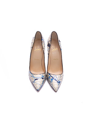 Louboutin Paint Splash Python 120 Pumps - Size 38.5