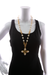 Chanel Vintage Faux Pearl Cross Necklace