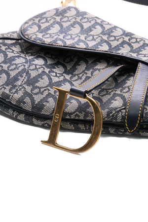 Christian Dior Navy Vintage Saddle Bag